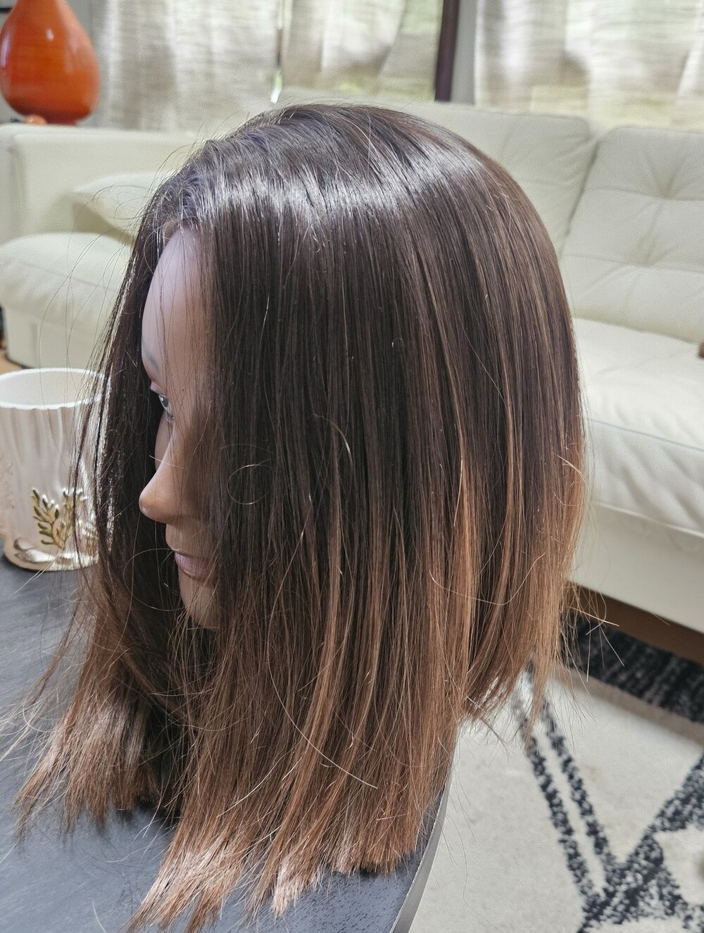 Synthetic Brown Ombre Women's Wig - Natural Straight Style